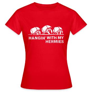 Unterwegs mit meinen Hermies - Frauen T-Shirt - Rot - Vorne - AI Model Female 172 dark (172cm)