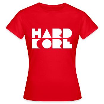 hardcore music logo design. - Women's T-Shirt - red - Front - AI Model Female 172 dark (172cm)