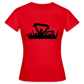 Fans Schal - Frauen T-Shirt - Rot - Vorne - AI Model Female 172 dark (172cm)