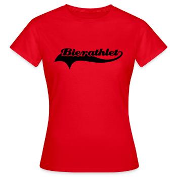 Bierathlet Schweif - Frauen T-Shirt - Rot - Vorne - AI Model Female 172 dark (172cm)