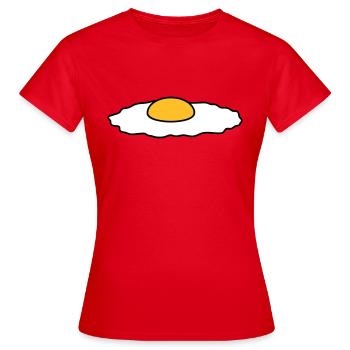 spiegelei essen lecker hunger kochen braten chef k - Frauen T-Shirt - Rot - Vorne - AI Model Female 172 dark (172cm)
