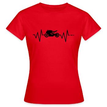 Battement de coeur - Moto, Moto GP, Course, Machine - T-shirt Femme - rouge - Devant - AI Model Female 172 dark (172cm)