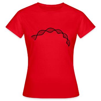 Zellsequenz der DNA-Doppelhelixstruktur - Frauen T-Shirt - Rot - Vorne - AI Model Female 172 dark (172cm)