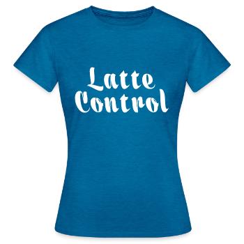 Funny Latte Enthusiasm Expresso Fan Graphique - T-shirt Femme - bleu saphir antique chiné - Devant - AI Model Female 172 dark (172cm)