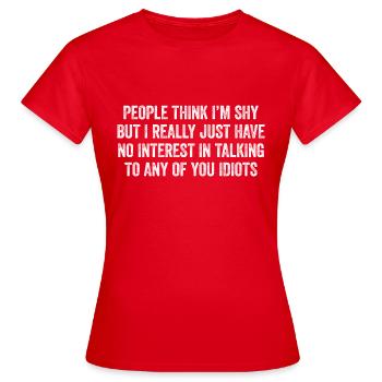 Introvertiert und ehrlich - Frauen T-Shirt - Rot - Vorne - AI Model Female 172 dark (172cm)