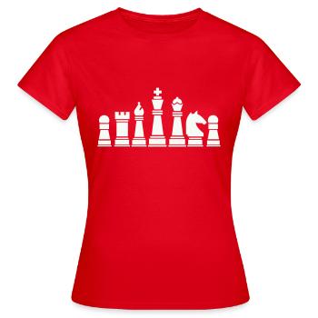 Chess pieces - Women's T-Shirt - red - Front - AI Model Female 172 dark (172cm)