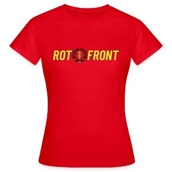 ROTFRONT (DDR) - Frauen T-Shirt - Rot - Vorne - AI Model Female 172 dark (172cm)