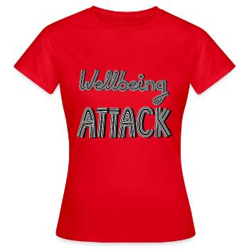 WELLBEING ANGRIFF - Frauen T-Shirt - Rot - Vorne - AI Model Female 172 dark (172cm)
