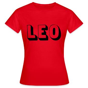 Name - Leo - Frauen T-Shirt - Rot - Vorne - AI Model Female 172 dark (172cm)