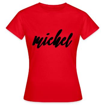 michel - Frauen T-Shirt - Rot - Vorne - AI Model Female 172 dark (172cm)