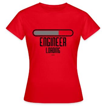loading loading loading engineer please wait wait - Women's T-Shirt - red - Front - AI Model Female 172 dark (172cm)
