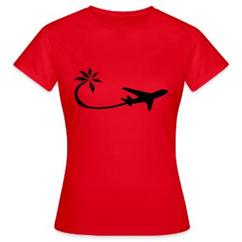 Palmier avion - T-shirt Femme - rouge - Devant - AI Model Female 172 dark (172cm)