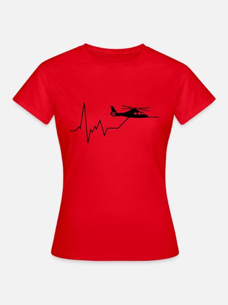 herzschlag helikopter - Frauen T-Shirt - Rot