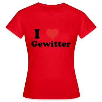 i love Gewitter - Frauen T-Shirt - Rot - Vorne - AI Model Female 172 dark (172cm)