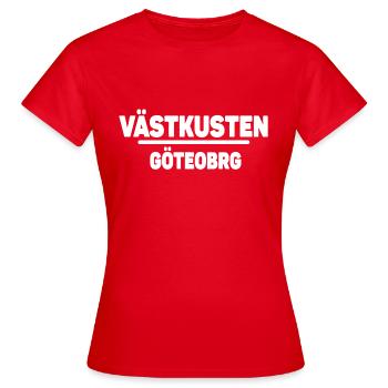 Côte ouest de Göteborg - T-shirt Femme - rouge - Devant - AI Model Female 172 dark (172cm)