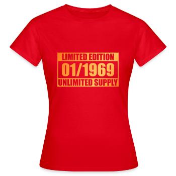 55e anniversaire édition limitée - ꝏ approvisionnement 01/1969 - T-shirt Femme - rouge - Devant - AI Model Female 172 dark (172cm)