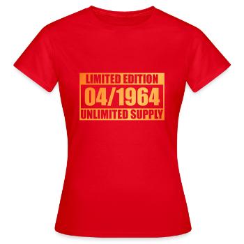 60e anniversaire édition limitée - ꝏ approvisionnement 04/1964 - T-shirt Femme - rouge - Devant - AI Model Female 172 dark (172cm)