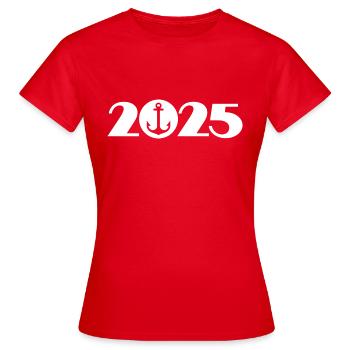 Nautisme 2025, Croisière 2025, Capitaine 2025 - T-shirt Femme - rouge - Devant - AI Model Female 172 dark (172cm)