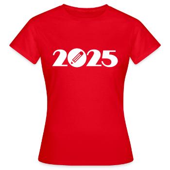 Écrivain 2025, Étudiant 2025, Étudiant 2025 - T-shirt Femme - rouge - Devant - AI Model Female 172 dark (172cm)