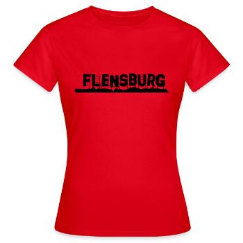 Flensburg - Frauen T-Shirt - Rot - Vorne - AI Model Female 172 dark (172cm)