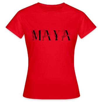 Name - Maya - Frauen T-Shirt - Rot - Vorne - AI Model Female 172 dark (172cm)
