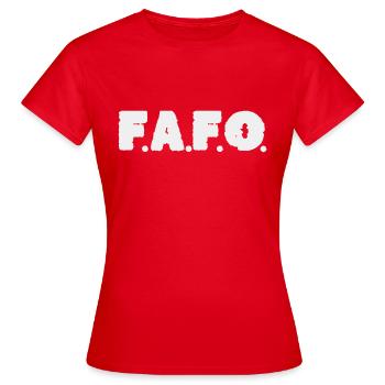 Fafo - Frauen T-Shirt - Rot - Vorne - AI Model Female 172 dark (172cm)
