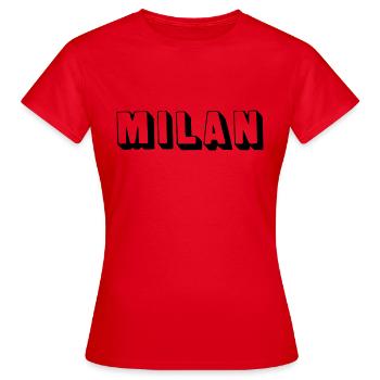 Name - Milan - Women's T-Shirt - red - Front - AI Model Female 172 dark (172cm)