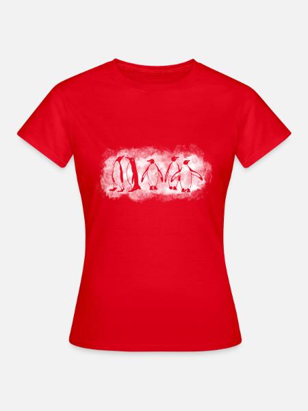 Pinguine im Eis - Frauen T-Shirt - Rot