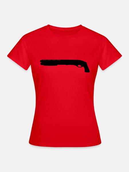 Kurze Pumpgun - Frauen T-Shirt - Rot