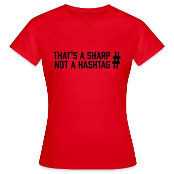 Sharp vs Hashtag - Women's T-Shirt - red - Front - AI Model Female 172 dark (172cm)