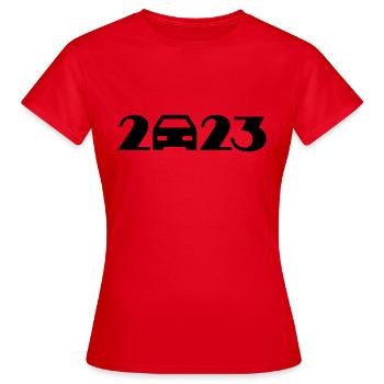 Travel, road trip, holiday 2023 - Women's T-Shirt - red - Front - AI Model Female 172 dark (172cm)