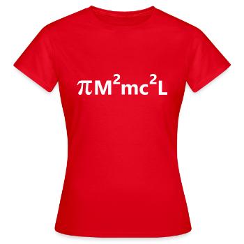 Mathematischer Pimmel weiß - Frauen T-Shirt - Rot - Vorne - AI Model Female 172 dark (172cm)