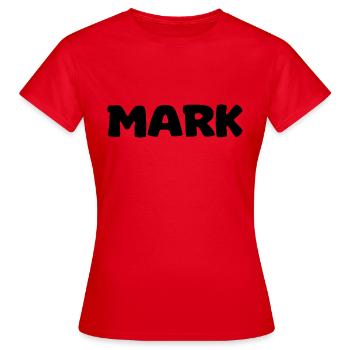Name - Mark - Frauen T-Shirt - Rot - Vorne - AI Model Female 172 dark (172cm)