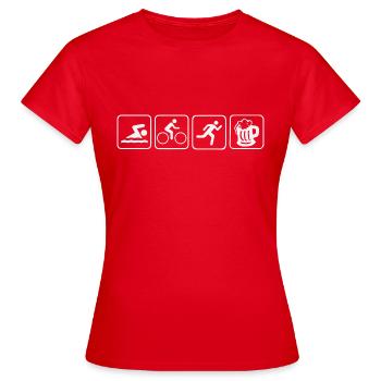 Triathlon - Frauen T-Shirt - Rot - Vorne - AI Model Female 172 dark (172cm)