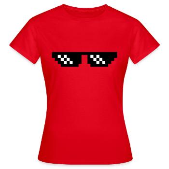 pixel sonnenbrille deal with it entspann dich ruhe - Frauen T-Shirt - Rot - Vorne - AI Model Female 172 dark (172cm)
