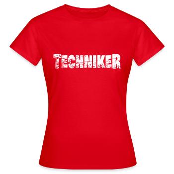 Berufung als Techniker - Frauen T-Shirt - Rot - Vorne - AI Model Female 172 dark (172cm)