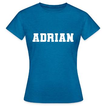 Name - Adrian - Frauen T-Shirt - Antikblaues Saphir meliert - Vorne - AI Model Female 172 dark (172cm)