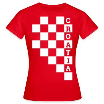 Kroatien Kroate Wappen Flagge Fussball Basketball - Frauen T-Shirt - Rot - Vorne - AI Model Female 172 dark (172cm)