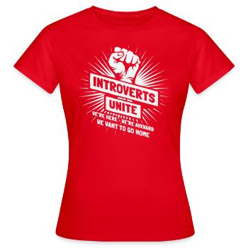 Introvertierte - vereinen - Frauen T-Shirt - Rot - Vorne - AI Model Female 172 dark (172cm)