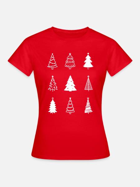 Weihnachtsbäume - Frauen T-Shirt - Rot
