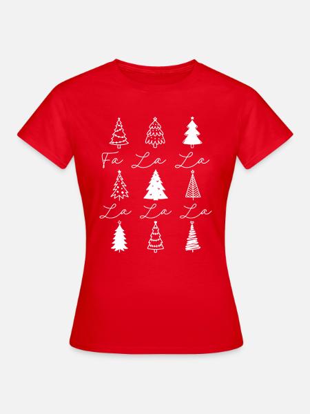 Choinki Fa la la - Dame-T-shirt - rød