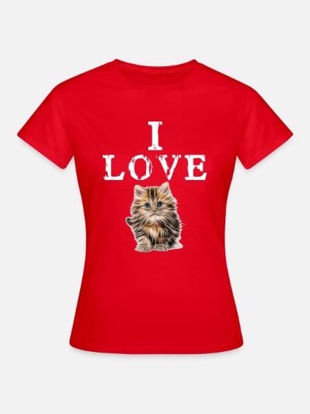 I Love Cats - Frauen T-Shirt - Rot