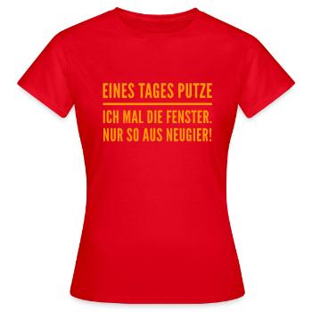 neugierig - Frauen T-Shirt - Rot - Vorne - AI Model Female 172 dark (172cm)