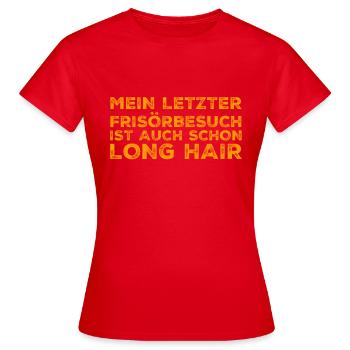 long hair - Frauen T-Shirt - Rot - Vorne - AI Model Female 172 dark (172cm)