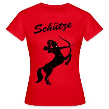 Schütze - Frauen T-Shirt - Rot - Vorne - AI Model Female 172 dark (172cm)