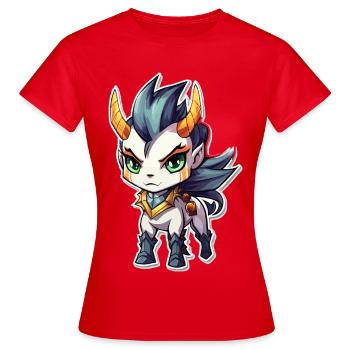Chibi Dämonenpferd - Frauen T-Shirt - Rot - Vorne - AI Model Female 172 dark (172cm)