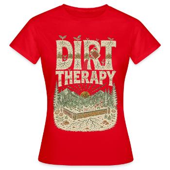 Thérapie de la terre Jardinage Jardin en plate-bandes surélevées Terre Nature - T-shirt Femme - rouge - Devant - AI Model Female 172 dark (172cm)