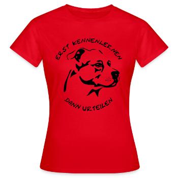 American Staffordshire - Women's T-Shirt - red - Front - AI Model Female 172 dark (172cm)