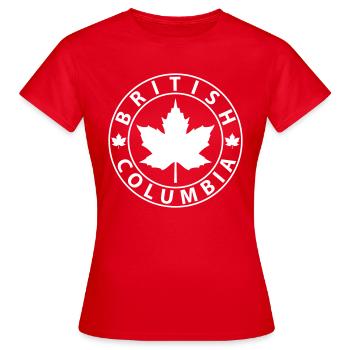 Colombie-Britannique - T-shirt Femme - rouge - Devant - AI Model Female 172 dark (172cm)