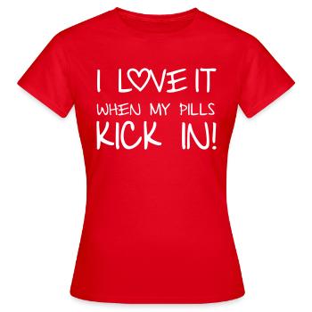 Pills - Frauen T-Shirt - Rot - Vorne - AI Model Female 172 dark (172cm)
